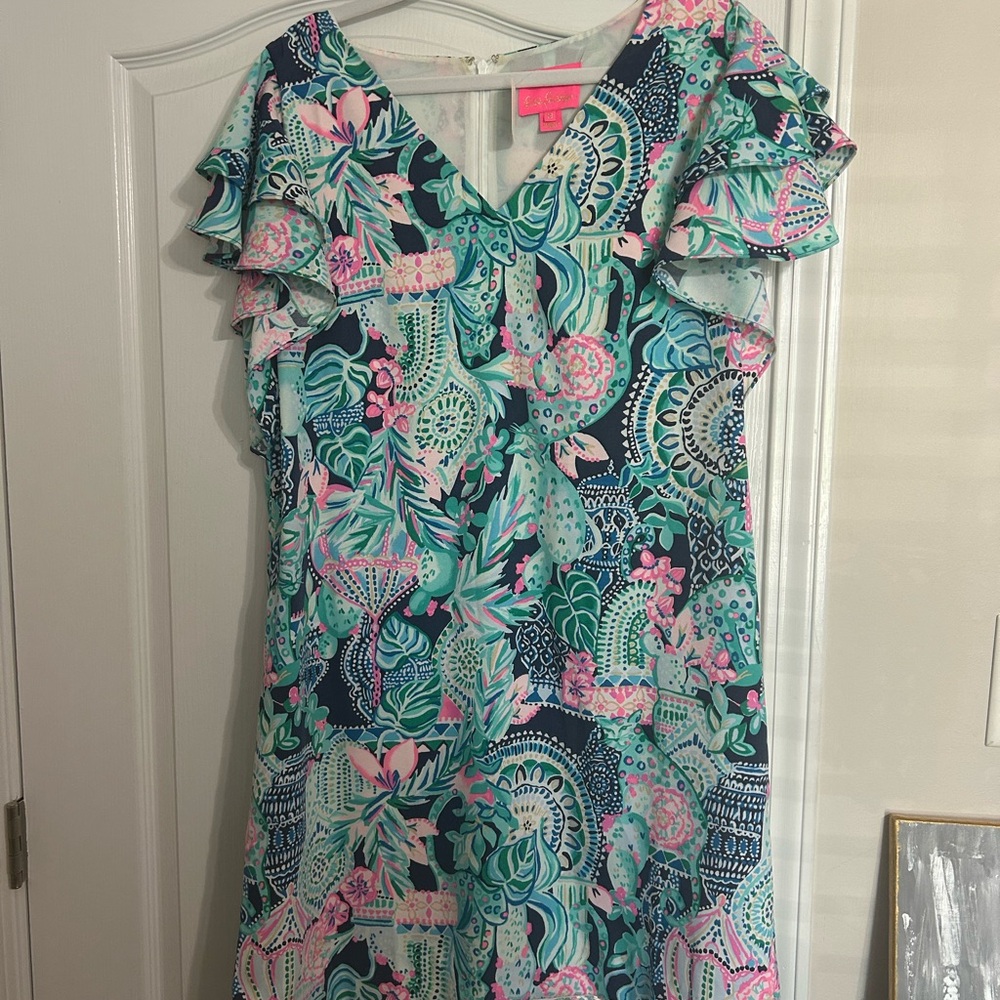 Lily Pulitzer Floral Ruffle Sleeve Dress